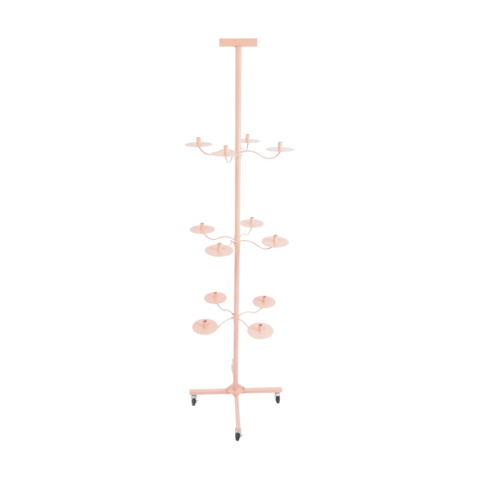 Pink 12-Head Heavy Duty Wig Stand Organizer | Metal Tripod Rack | Salon Display