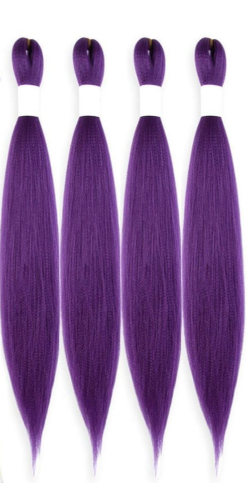 Purple Braiding Hair 4 Packs 30 Inch Professional Pre Stretched Braiding Hair