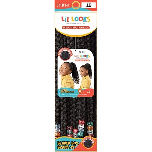 Ponytail for kids – BEADED BOX BRAIDS 12″