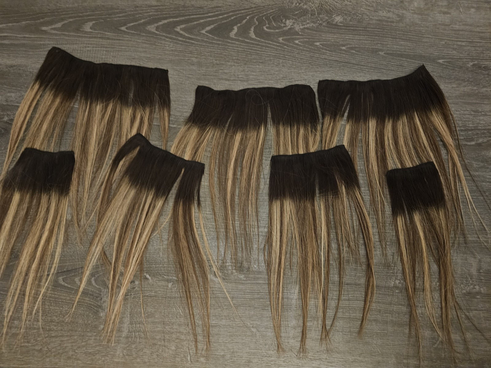 7 NEW HUMAN HAIR OMBRE HIGHLIGHTS CLIP IN HAIR EXTENSIONS 10″