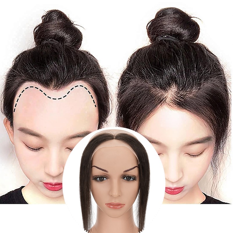Men/Women’s Hairline Forehead Hairpiece Toupee Remy Human Hair Front Top Piece