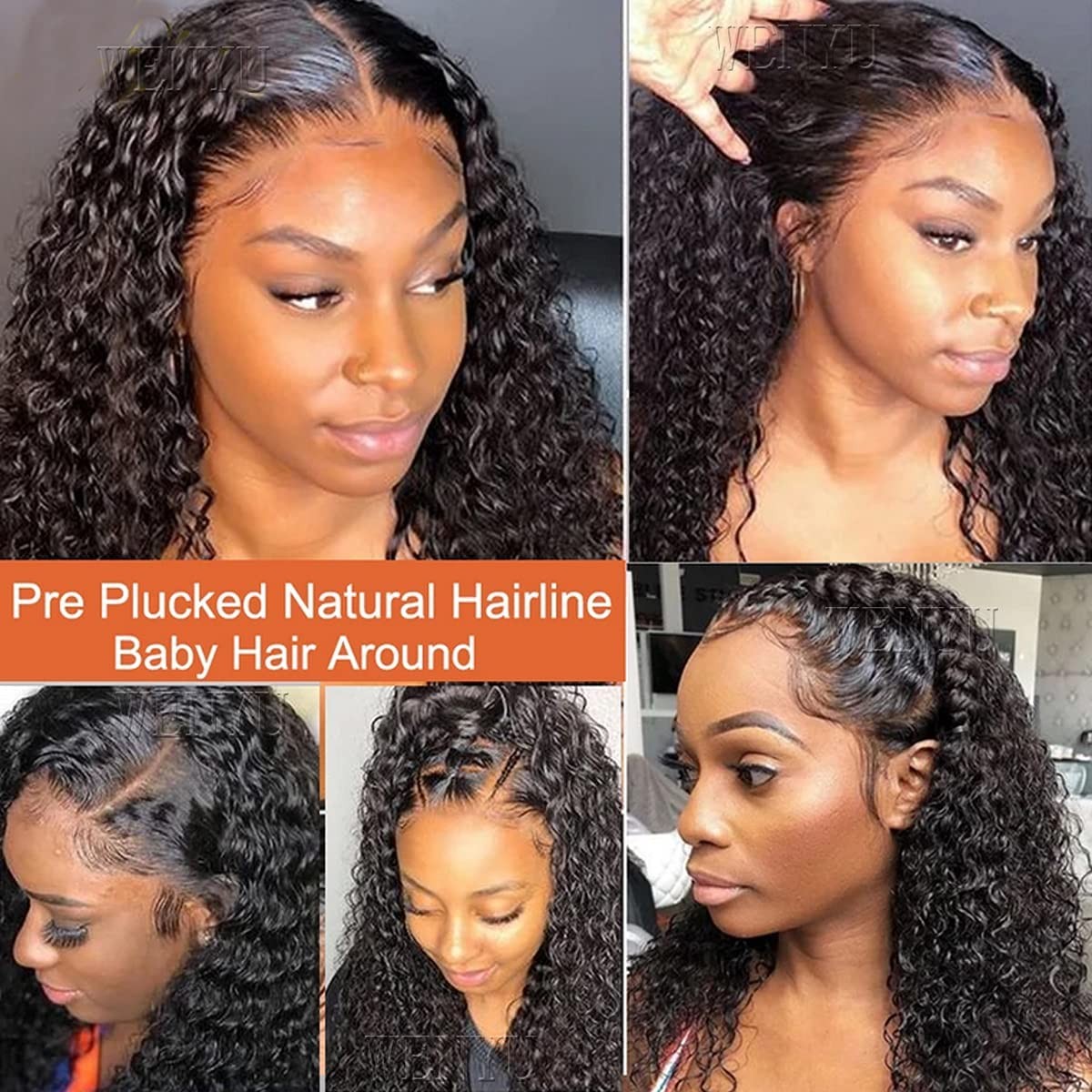 Wenyu 26 Inch Lace Front Wigs Human Hair Curly 13X4 Lace Frontal Human Hair