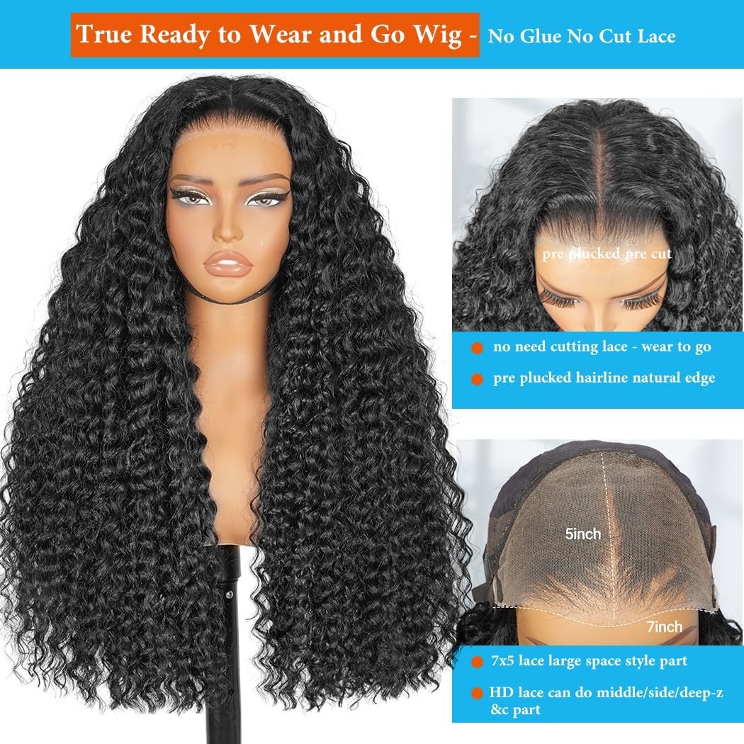 16 Inch Deep Wave Lace Front Wig – Glueless, Pre-Plucked, 210% Density, HD Lace,