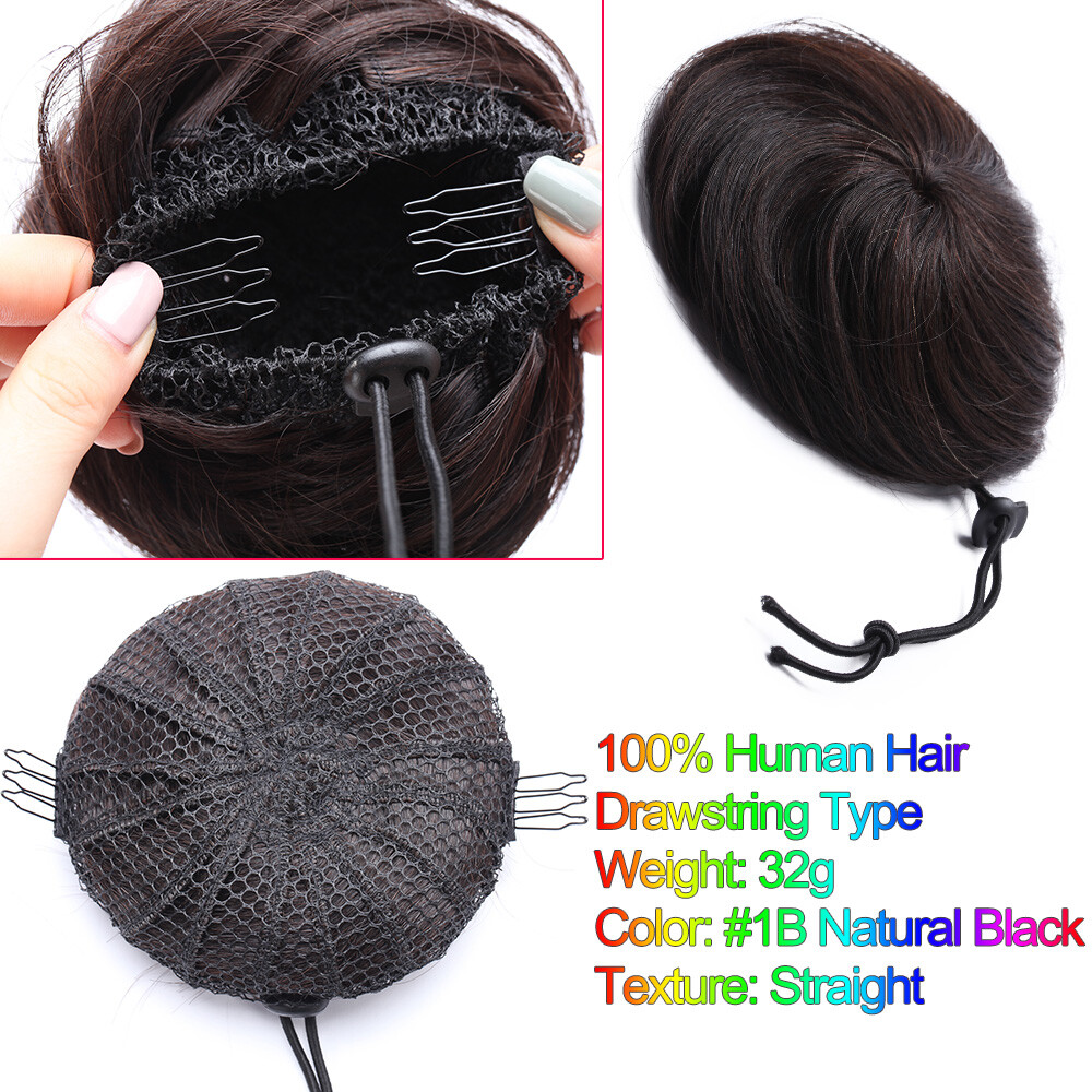 CLEARANCE Messy Rose Bun Scrunchie Hair Extensions Updo 100% Real Human Hair HG