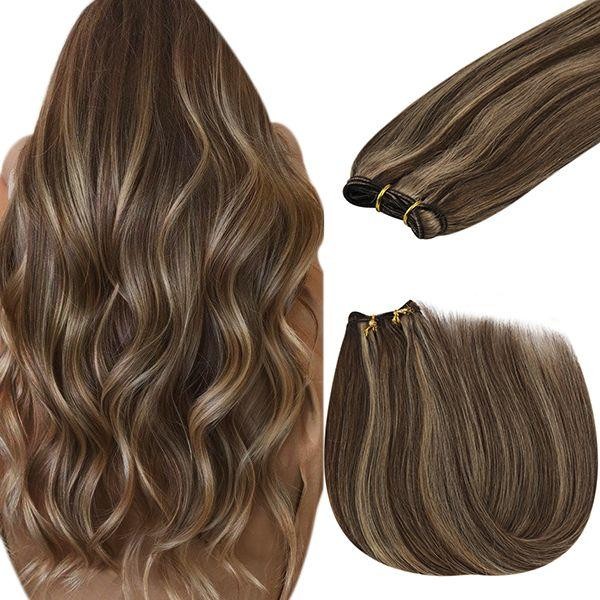 Sunny Hair WEFT 16in Brown to Blonde Human Hair Extensions HW_P4-27_16_100G4