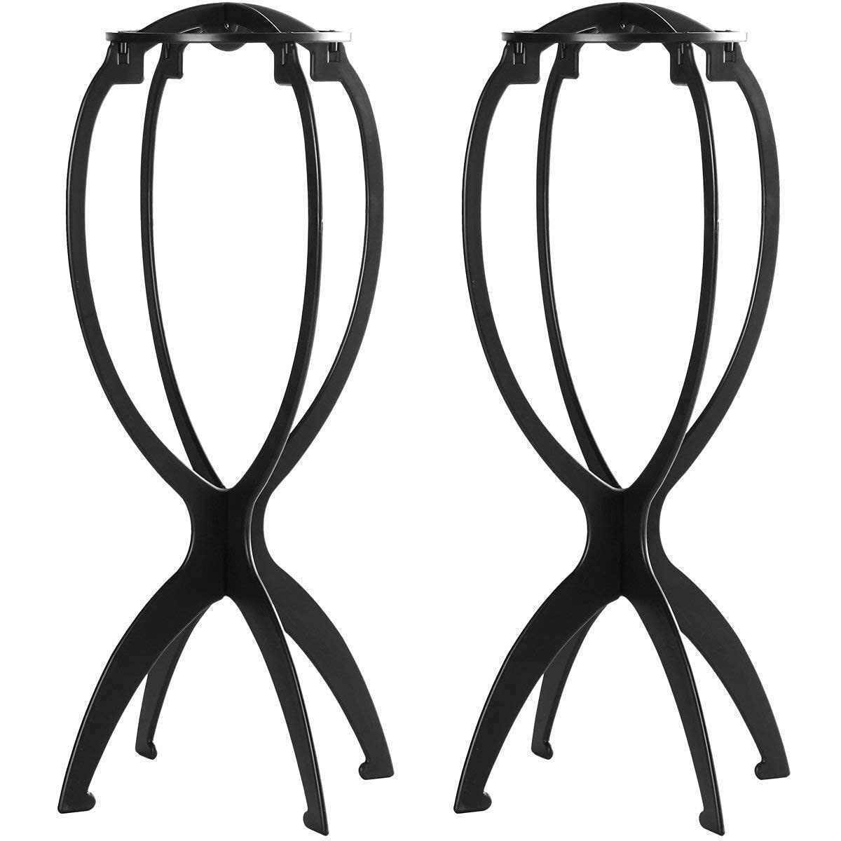 Travel-Ready Wig Head Stand Set – 14.2 Inch Durable Collapsible Design (2 Pack)