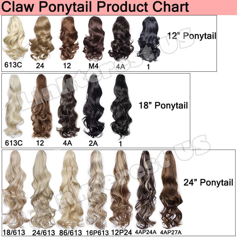POP Lady Claw Ponytail Short Braid Long Curl As Real Pony Tail Hair Extensions a