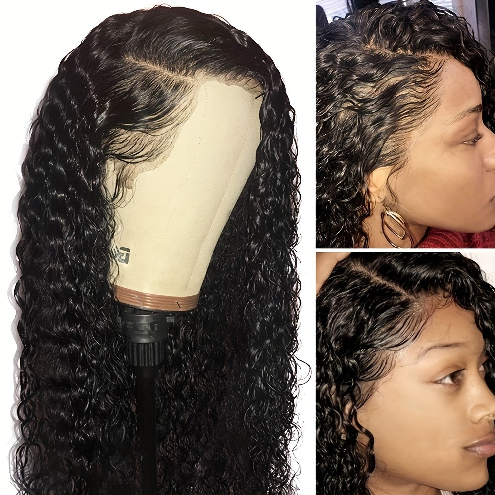 Women Long Loose Curly Lace Front Wigs Synthetic Hair 13×4 Free Part Pre Plucked