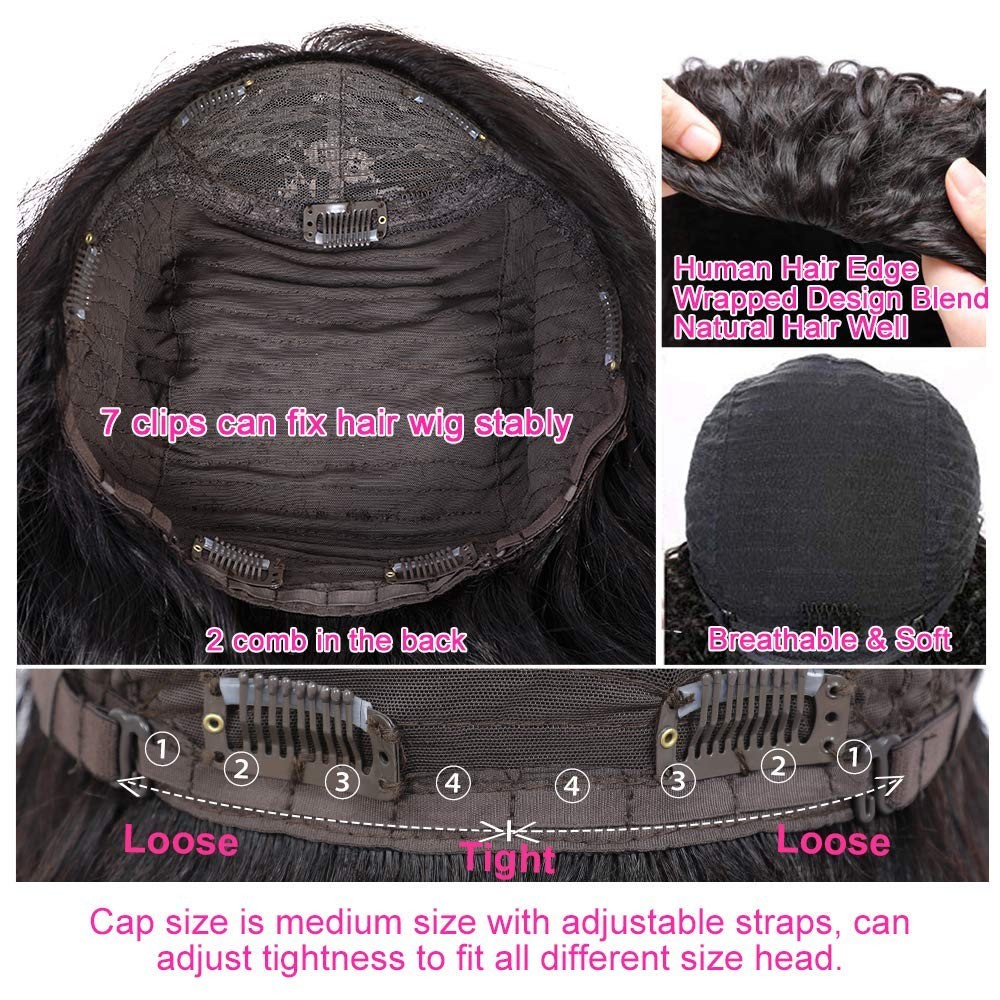 Urbeauty Body Wave 3 In 1 Half Wig Human Hair Glueless Wear And Go Wigs For