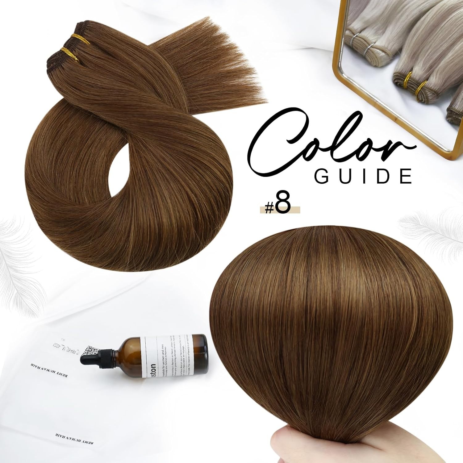 Weave Double Weft Hair Extensions Human Hair Bundles Sew in Remy Hair Colored