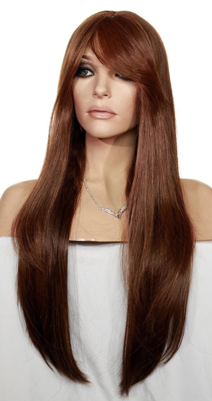 Gorgeous Long Straight Human Hair Blend Wig Heat Safe H27430 19 inch