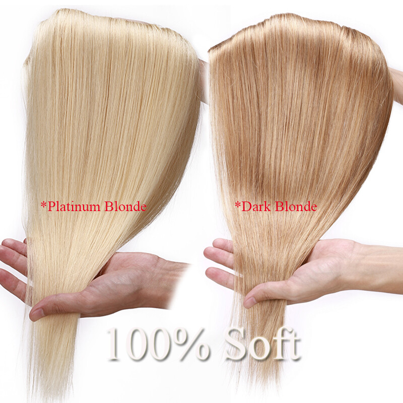 Thick One Piece Clip In 100% Remy Human Hair Extensions 3/4 Full Head Weft Ombre