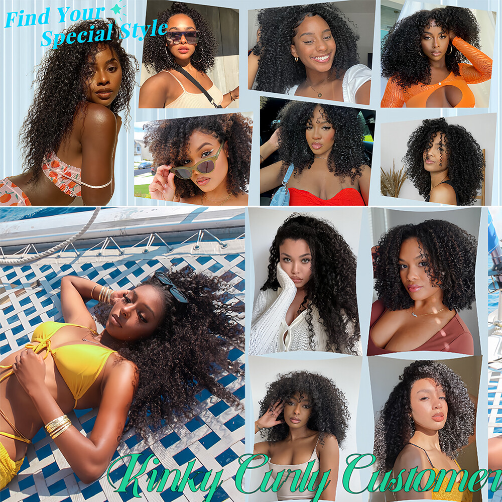 Yaki Straight Virgin Clip In Human Hair Extensions African Kinky Curly THICK 24″