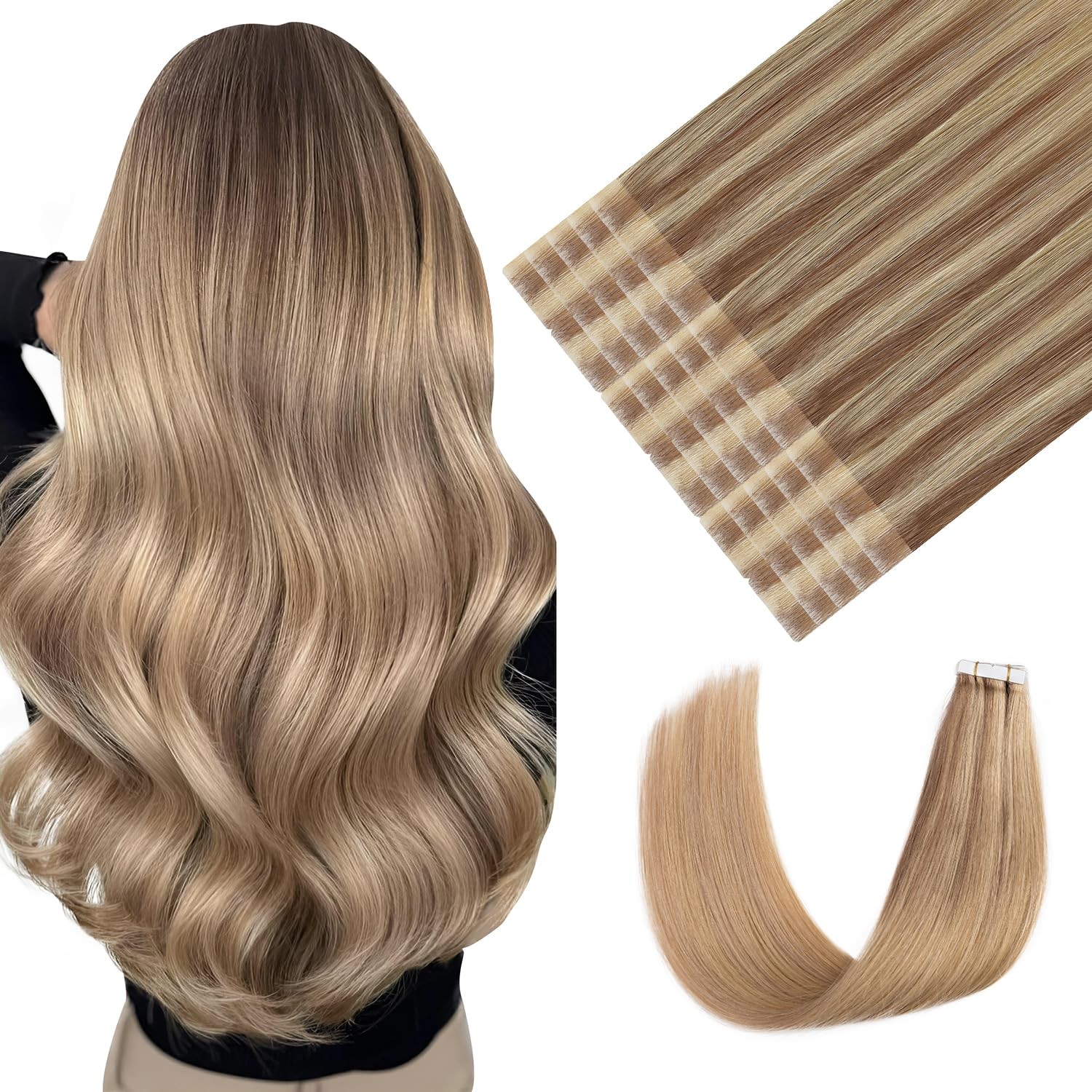 Youngsmile Injection Tape In Hair Extensions Human Hair Balayage 10/27/27
