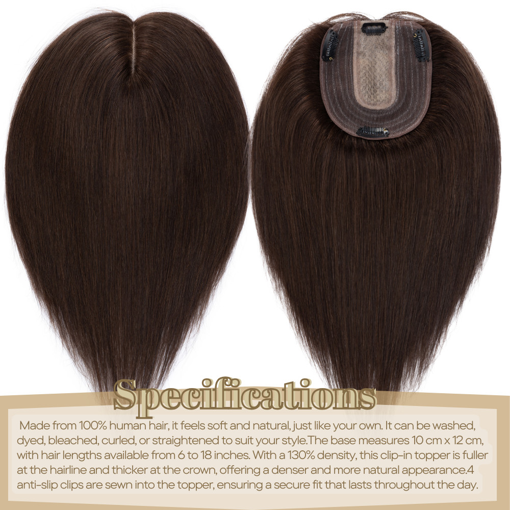 Free Part Hand-tied Lace Base Clip In Women’s Topper Hair Piece Toupee Hairpiece