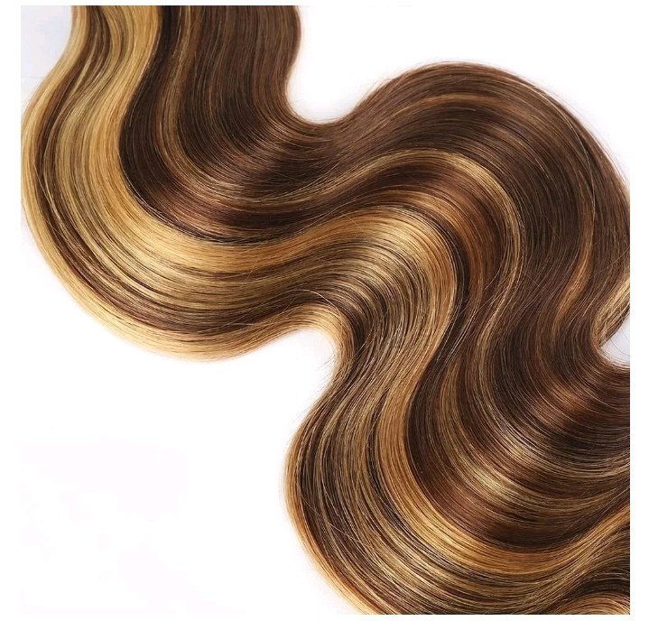 Body Wave Human Hair Bundles 22 24 26 Inch P4/27 Bundles Human Hair Chocolate…