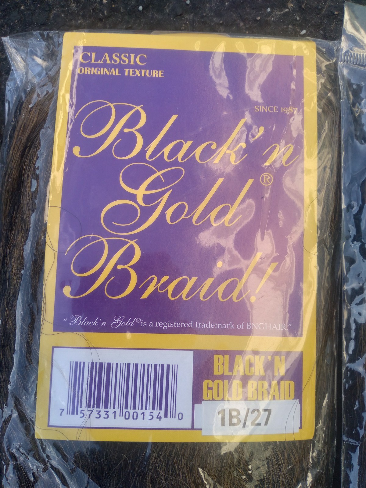 Black n Gold Braid 100% Kanekalon Hair 50 Inches NEW