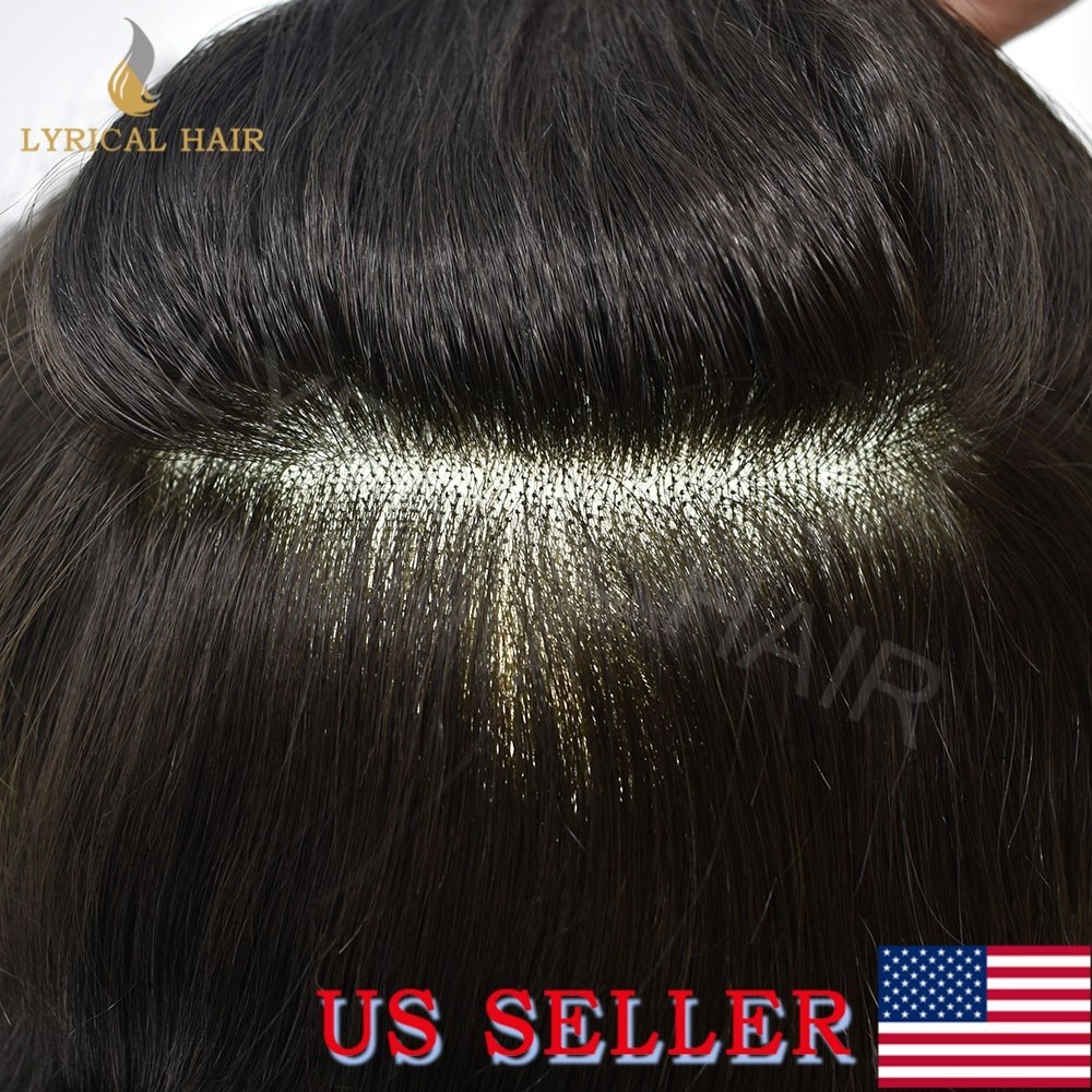 Lyrical Hair Mens Toupee Welded Mono Lace Front Human Hair Piece Replacement Wig