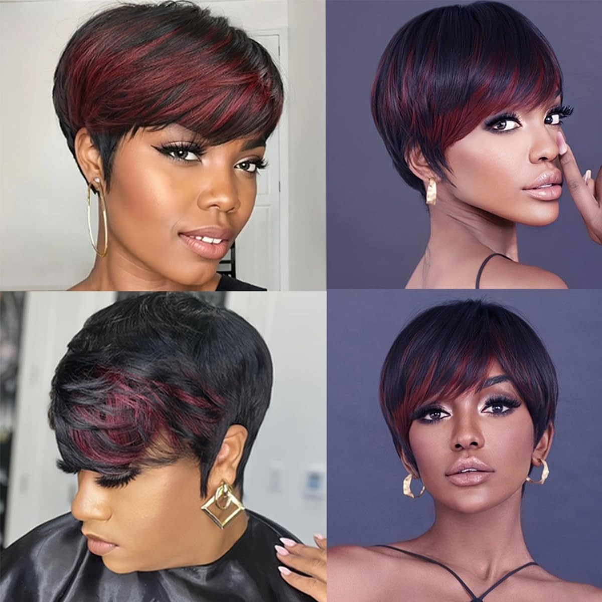 Trendy Basic Pixie Cut Wig – 180% Density with Rose Net Cap for All-Day Comfort