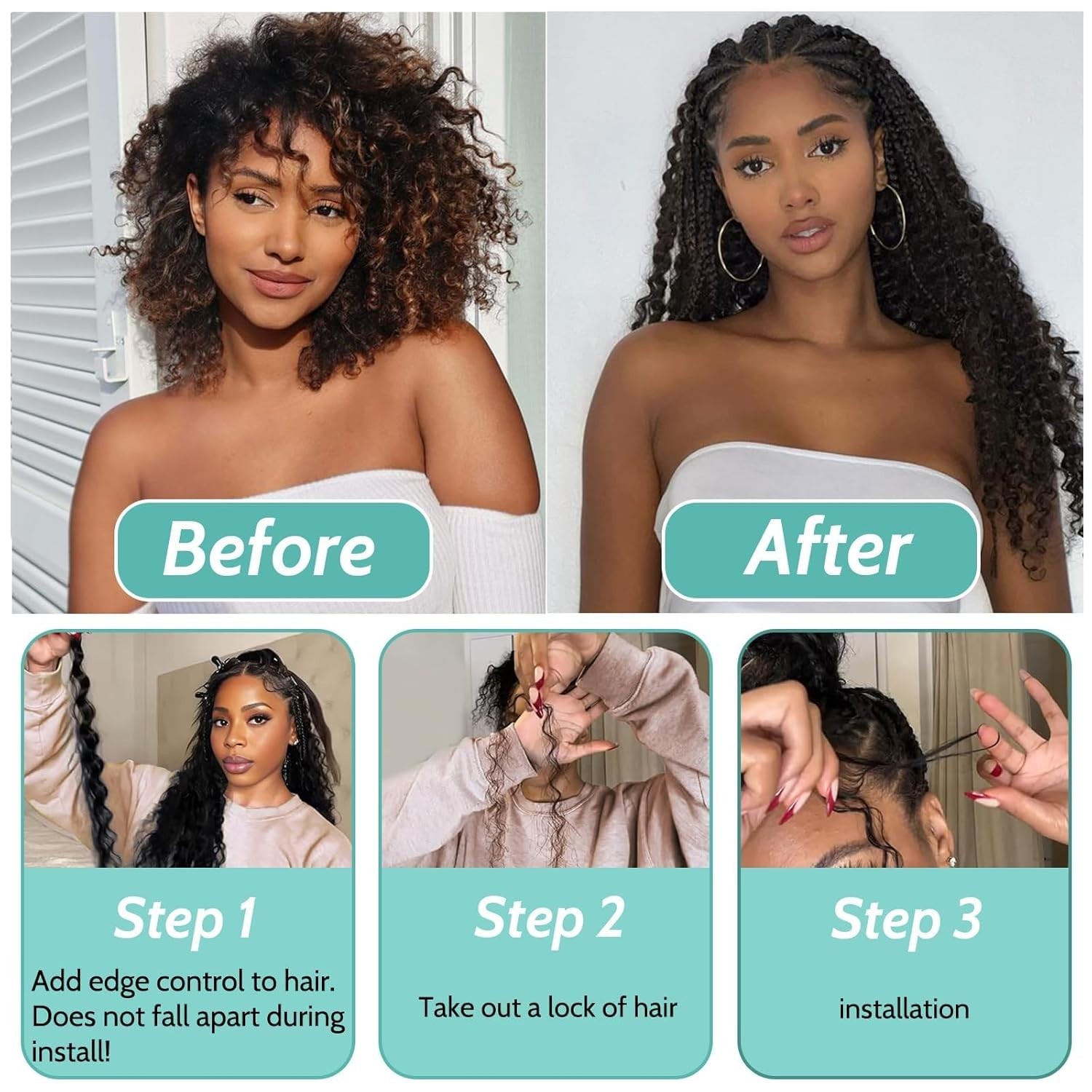 3-Pack of 18-Inch Knotless Deep Wave Hair in Chocolate Brown for Stunning Braids