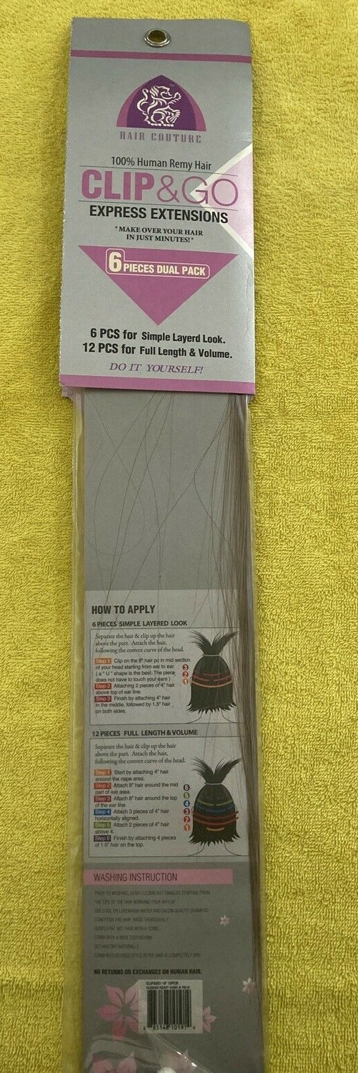 Clip & Go Extensions 100% Human Remy Hair Silky Straight 18″, 6pcs.Color: F882.