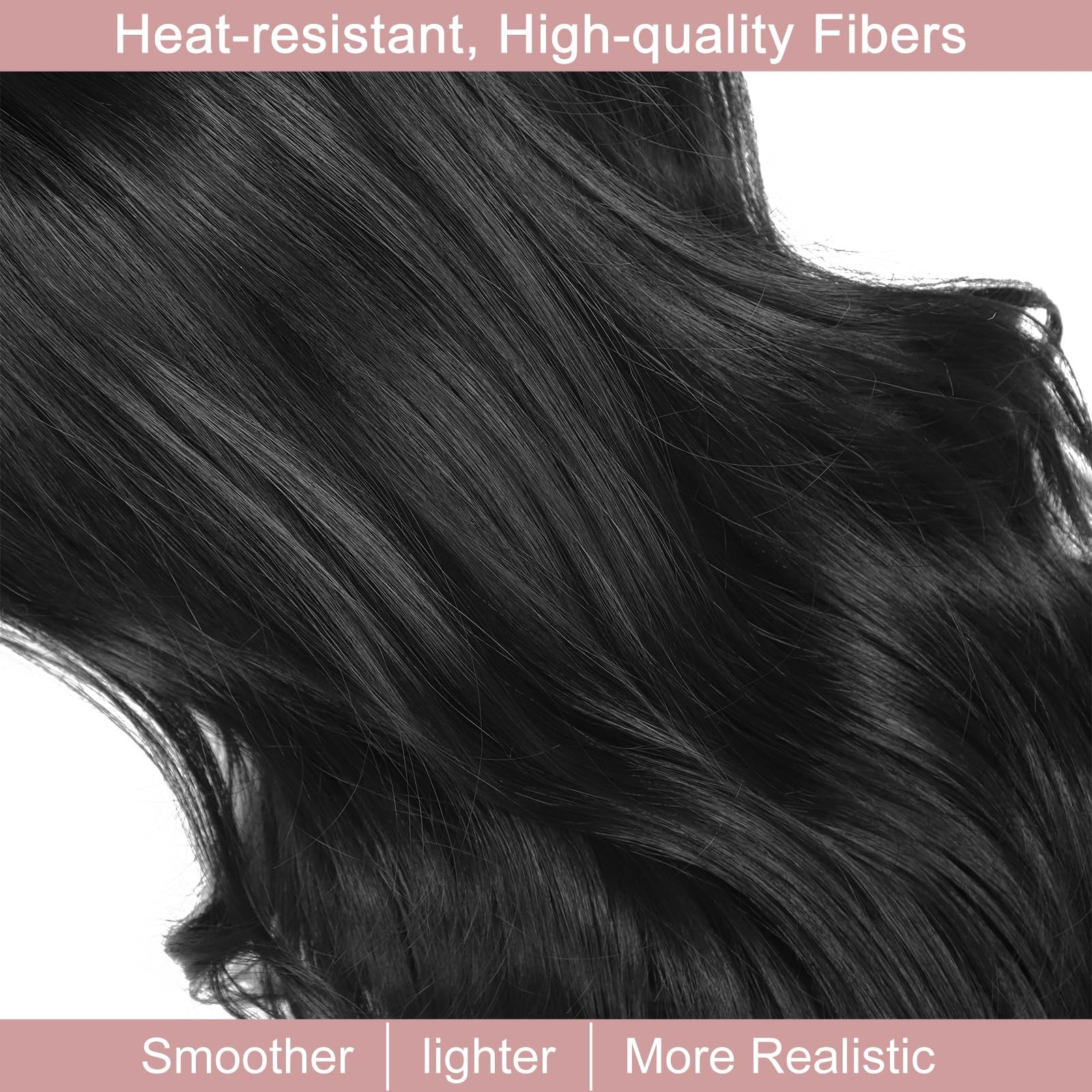 Half 24 Inches Long Wavy Blonde Clip in Half Head Synthetic Fibers Wigs Hair …