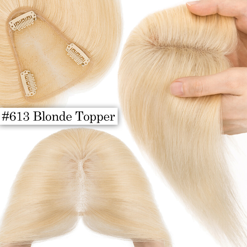 Clip In Remy Human Hair Extensions Free Part Top Topper Hairpiece Toupee 8*10CM