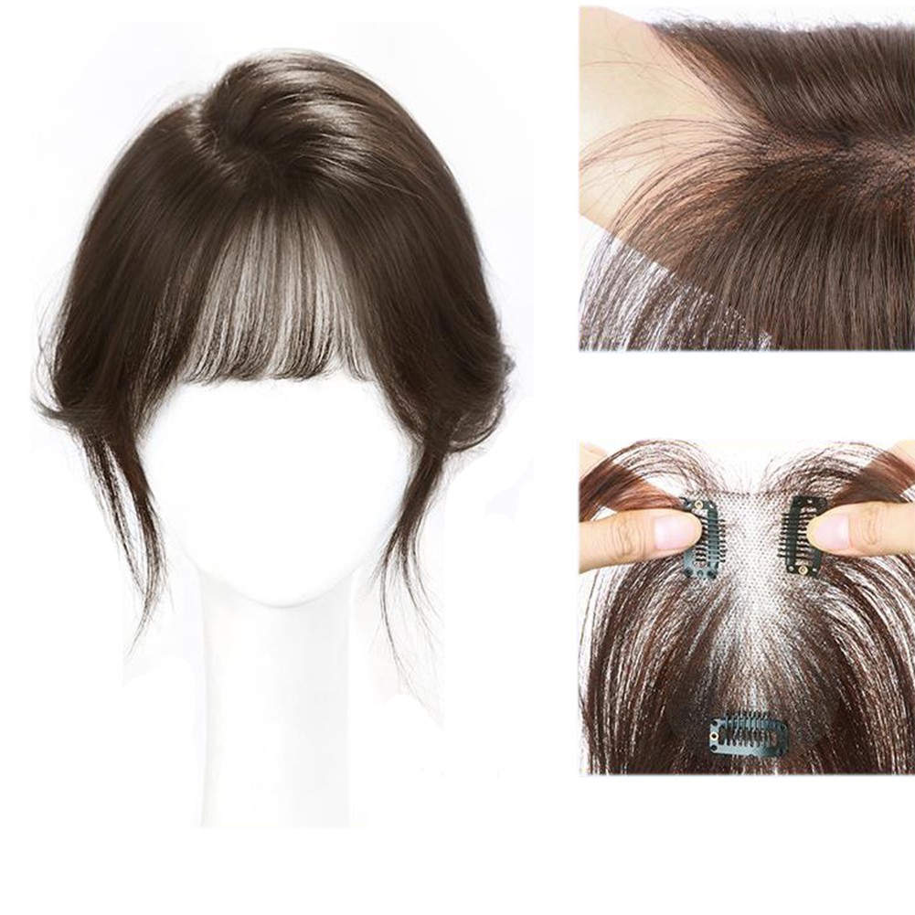 Clip In Human Hair Straight Bangs Toppers -For Women ‘s Thin Hair Replacement