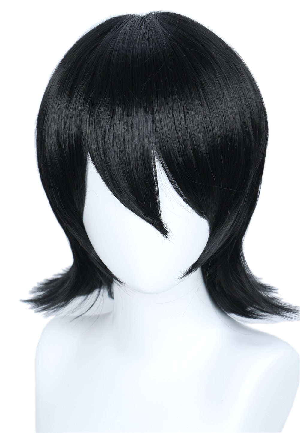 Unisex Short Black Straight Cosplay Wig Halloween Costume Wig for Women