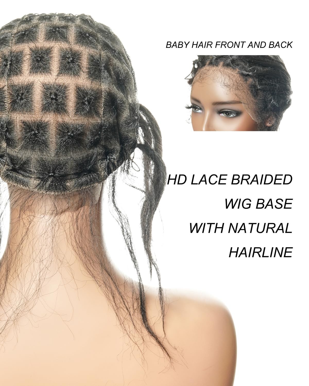 HD Full Lace Wig Cap with Human Hair Baby Hair 13×1 Hand-Tied Lace Area Glueless