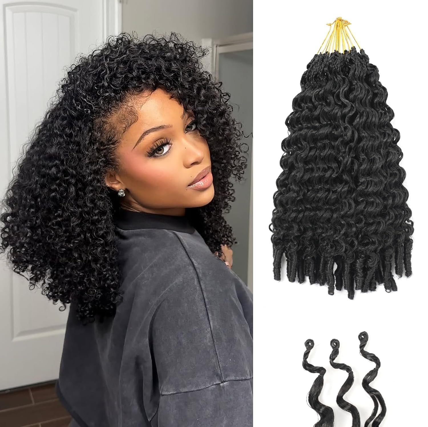 8 Packs 14 Inch Burmese Curly Crochet Hair – Effortless & Knotless Installation