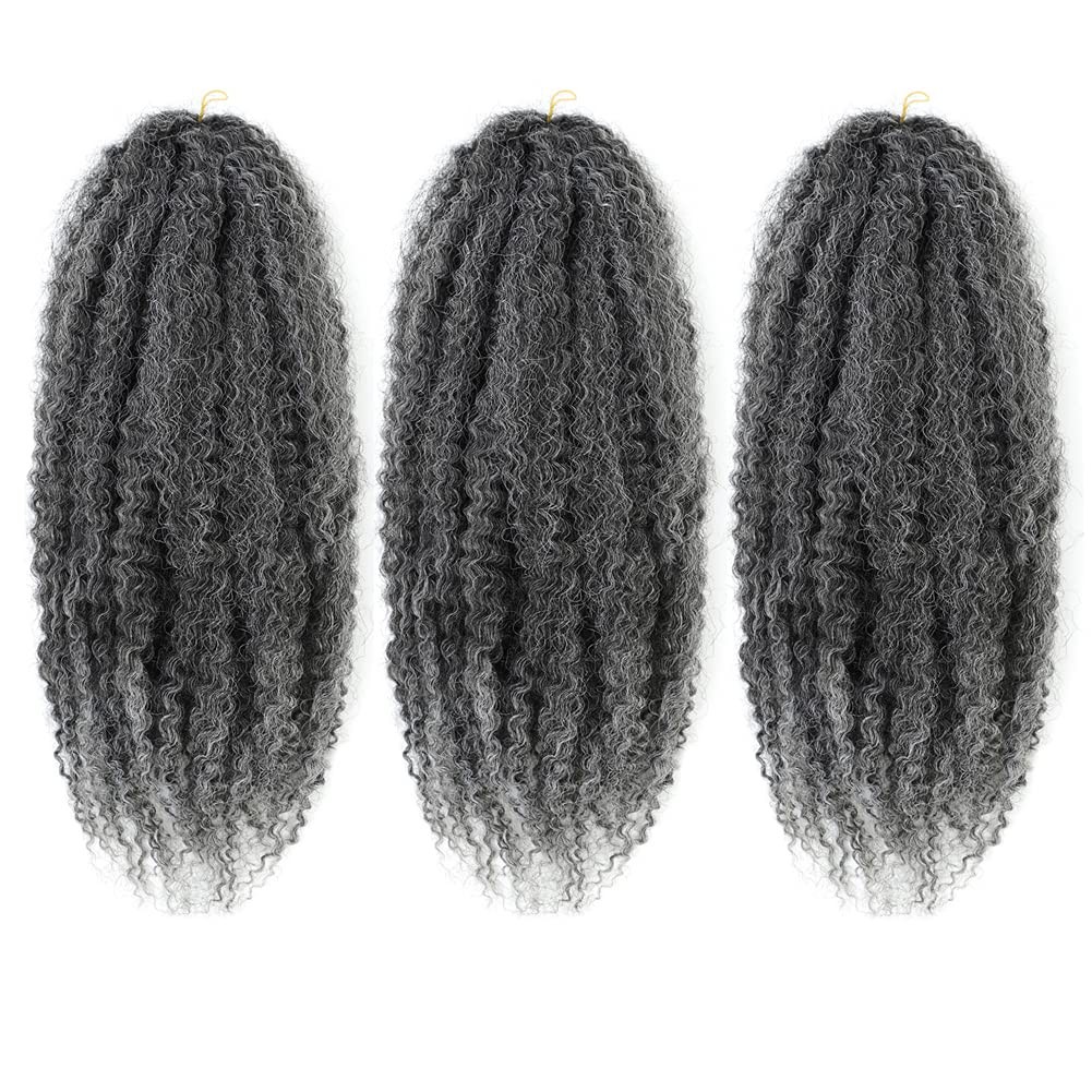 Dansama Grey Marley Twist Braiding Hair Curly Crochet Braids For Soft Locs