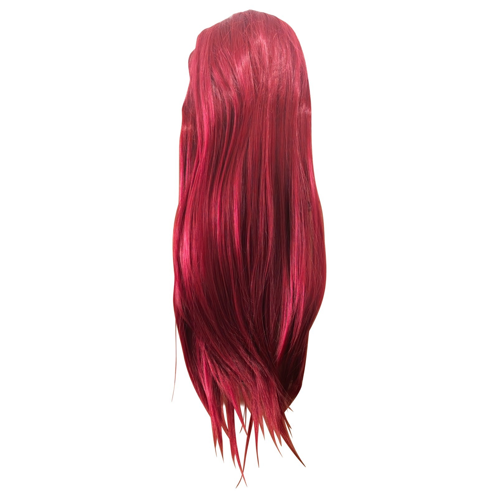 Wine Red New 80cm Straight Sleek Long Full Hair Wigs Side Bangs Rose net Party