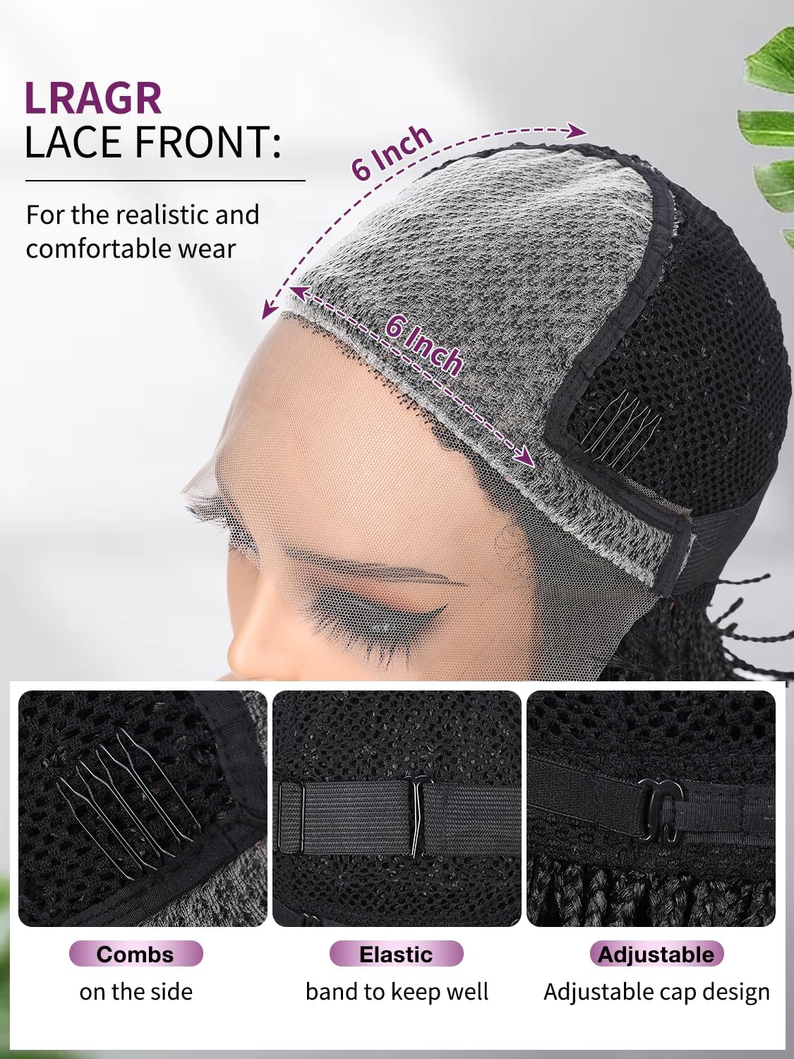 13×4 Hand Braided Lace Front Wig BOX BRAID BOB Wigs Black Braided Wigs for Women