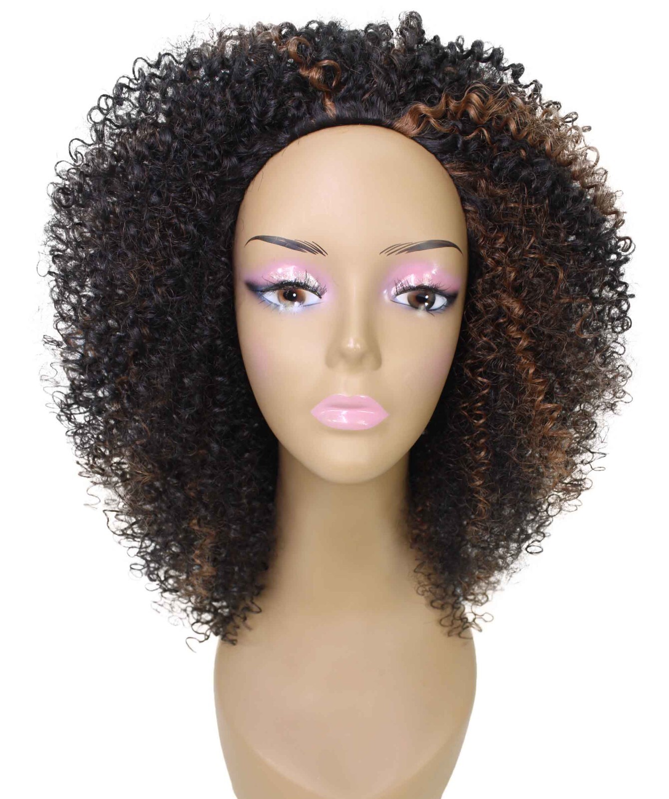 LUXLUXE Zenobia Kinky Afro 18 in Long Half Wig Mix Human & Sythetic Hair BH-0006