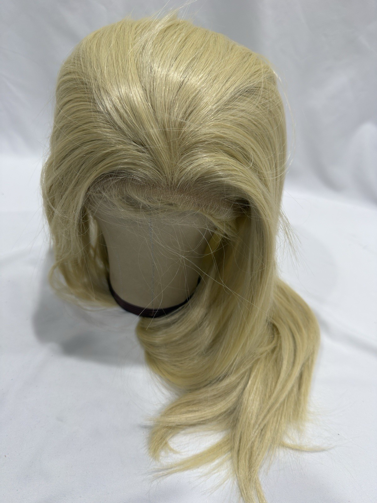 FUHSI Kanekalon Synthetic Lace Front Wig 22” Straight Blonde 613# 250% Density