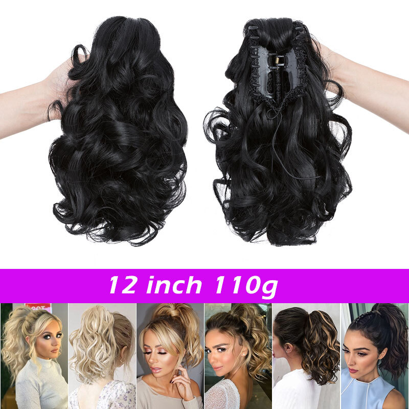 THICK Claw On Clip Ponytail Real As Human Natural Pony Tail Hair Extension Wavy