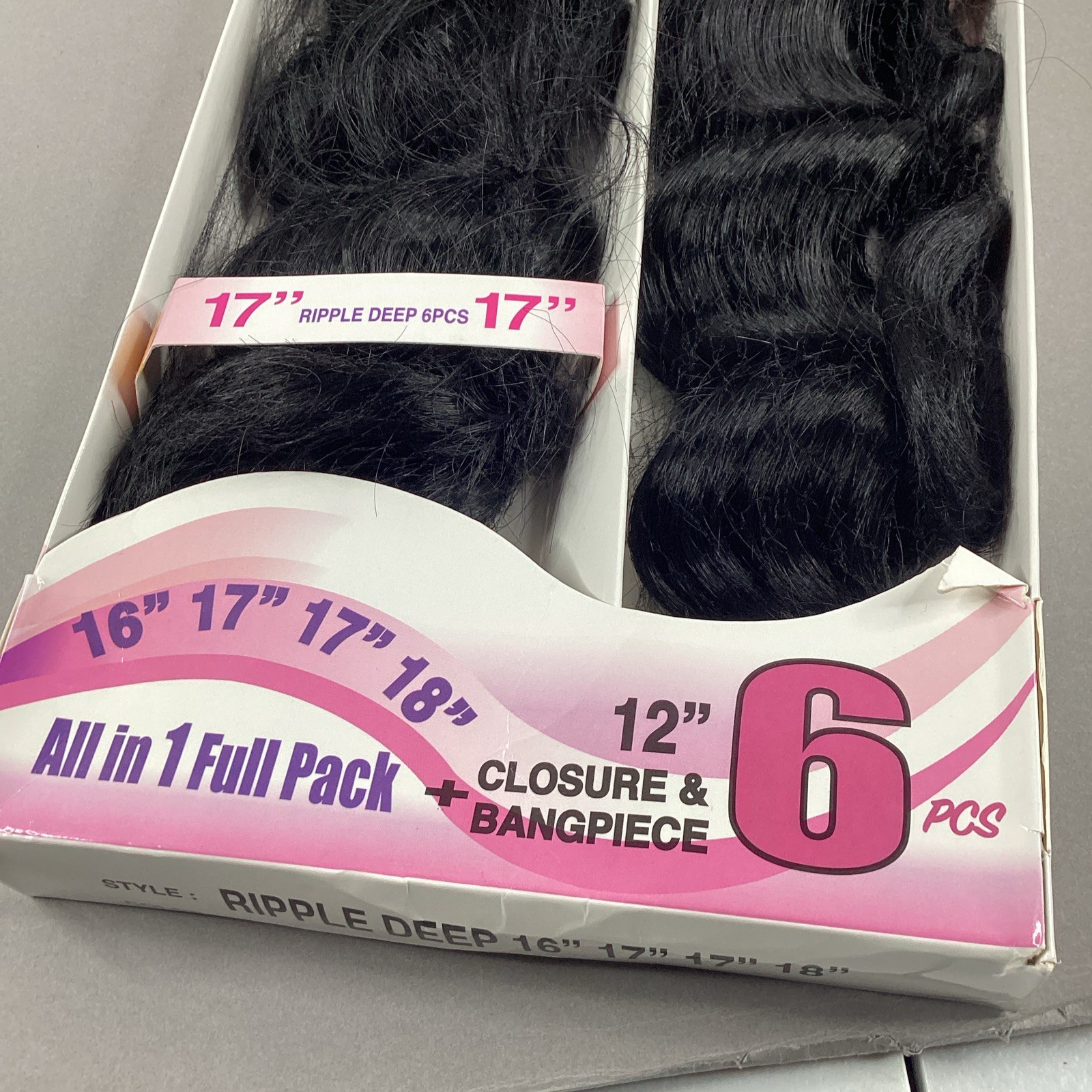 Ripple Deep #Jet Black 16” 18” All-in-One Premium Synthetic Hair Extensions