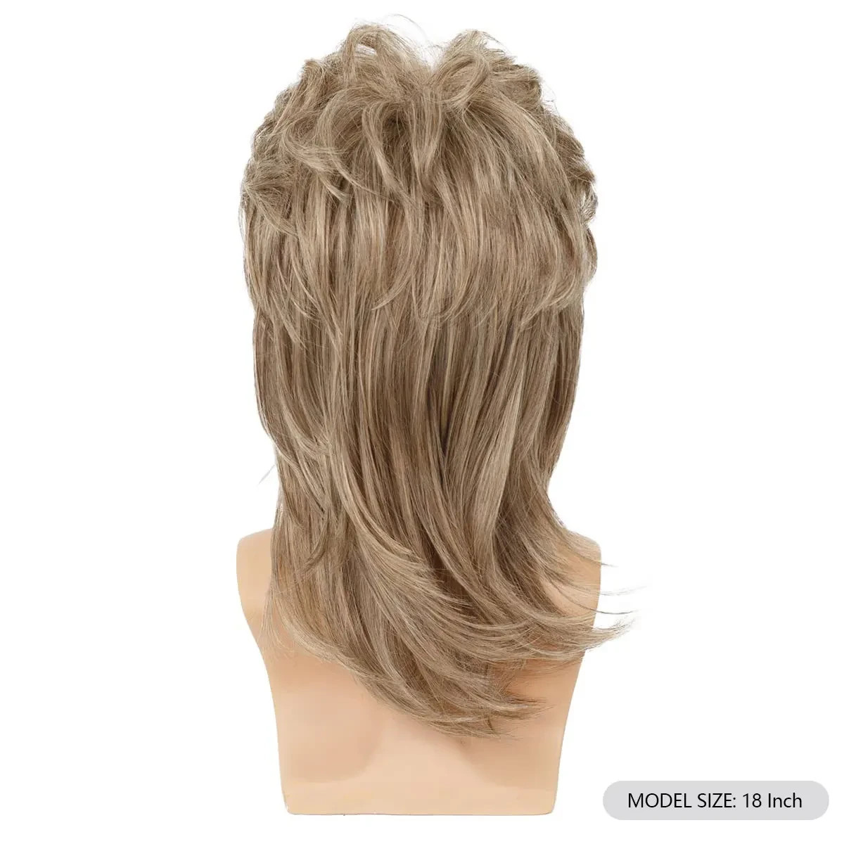 Men’s Black Mullet Wig Synthetic 18″ 70s 80s Costume Cosplay Fancy Dress Party