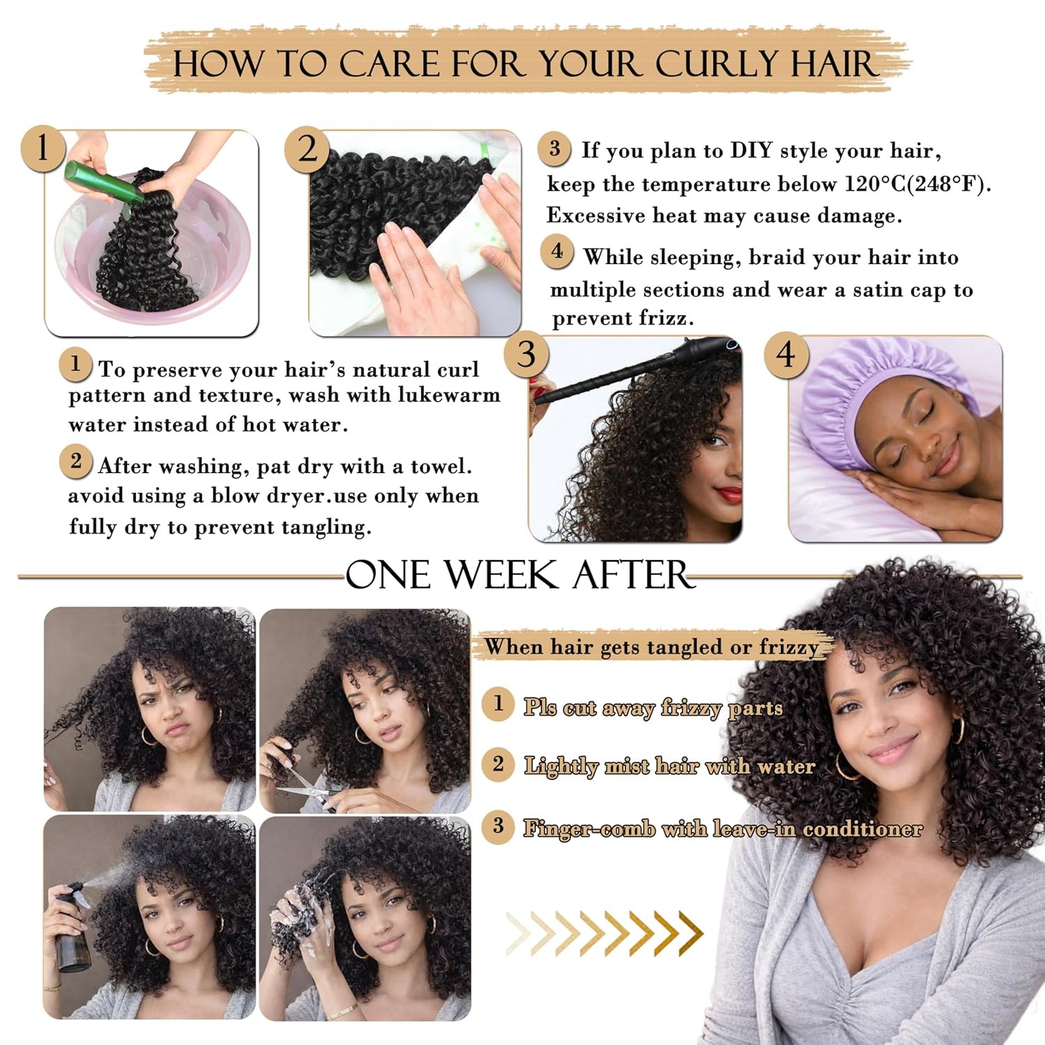 12 Inch Curly Crochet Hair for Black Women Upgraded 4-in-1 Design Pre Looped Gog