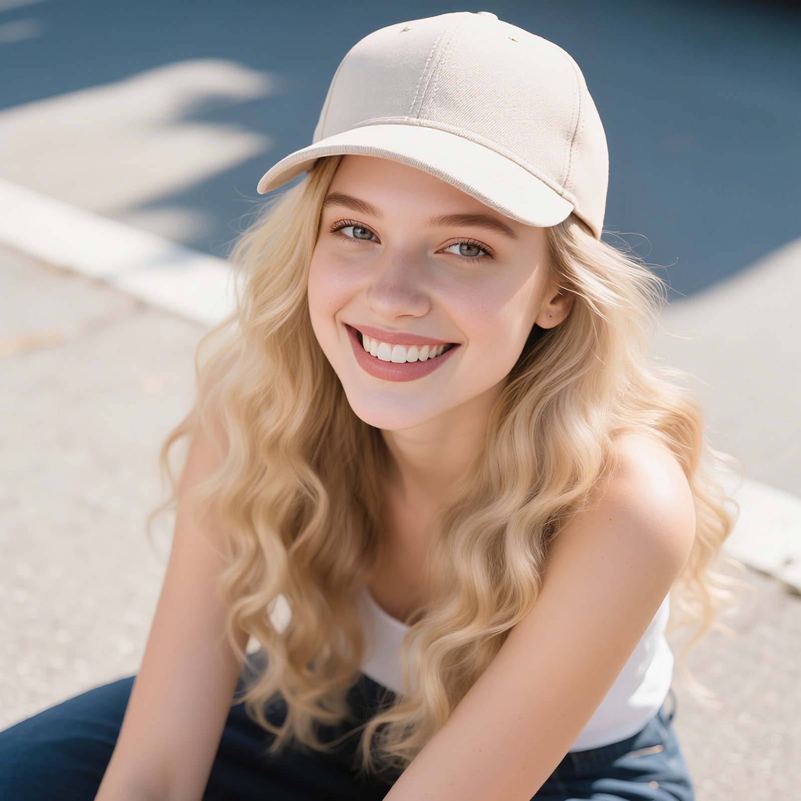 Baseball Cap with Curly Hair Wig,White Golden Hat Wave Wigs,Hair Hat