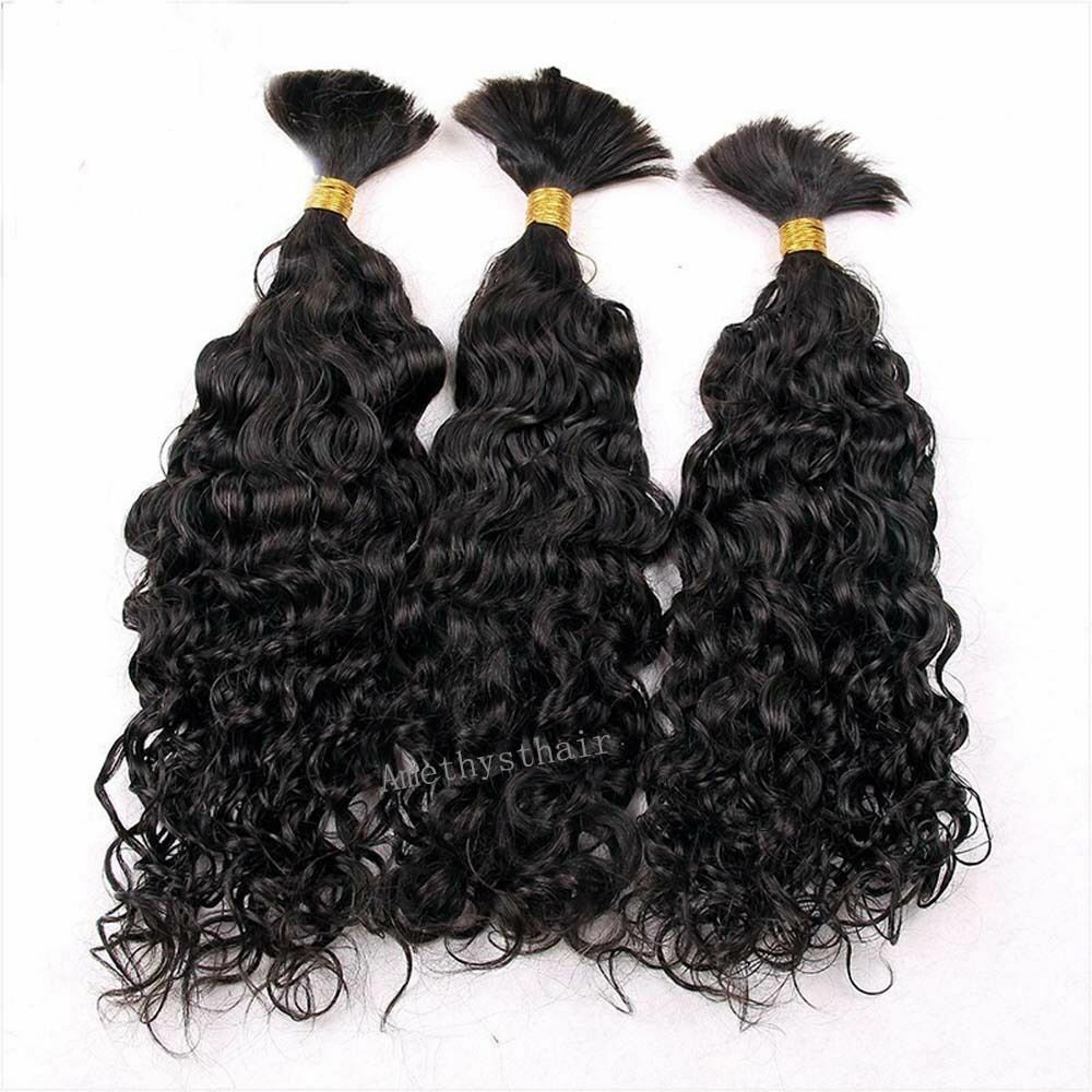 Water Wave Human Hair Bulk For Braiding Curly Style Bulk Hair Extenstion 1Pcs