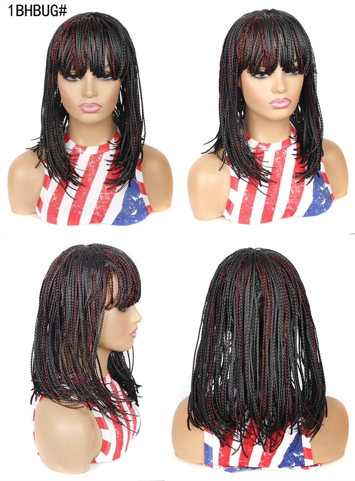 14″ Short BOB Braids Wigs for Women Jamaican Braids Wig for Black Women