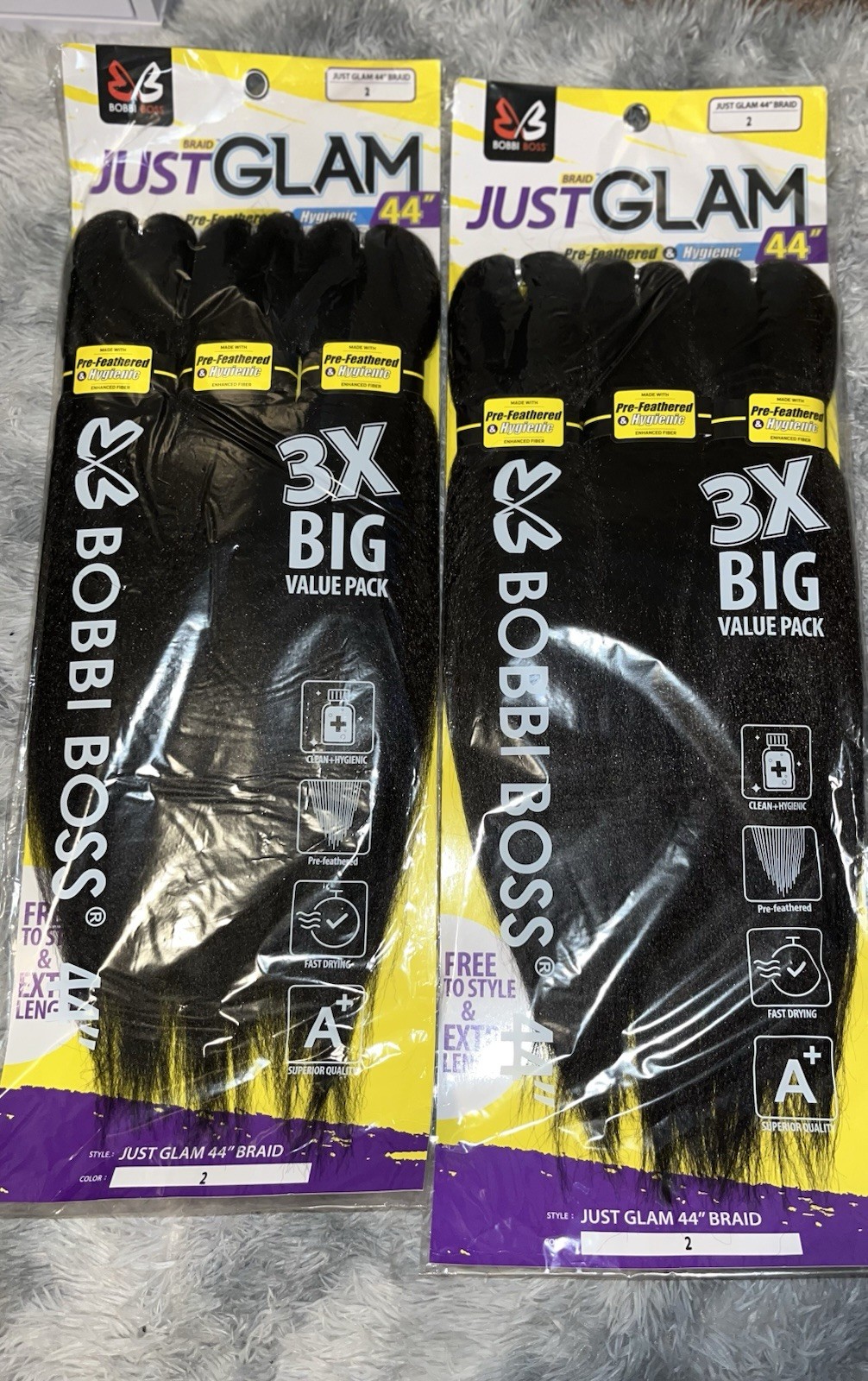 Bobbi Boss & Outre Braiding Hair Bundle New 4 Packs Black 1B & 2