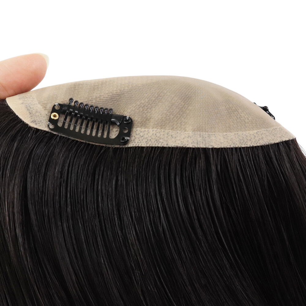 Women Topper Silk Top Human Cuticle Remy Hair Natural Black Hair Top Pieces SP82