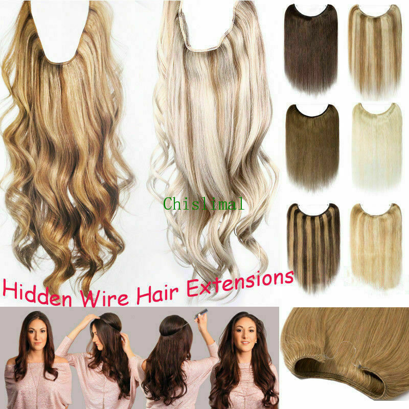 16-30 inches good Straight Remy Human Hair Hidden Invisible Wire Hair Extensions