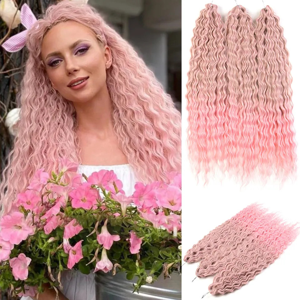 Ariel Hair Synthetic Twist Crochet Curly Hair 24 Inch Water Wave Braid Hair
