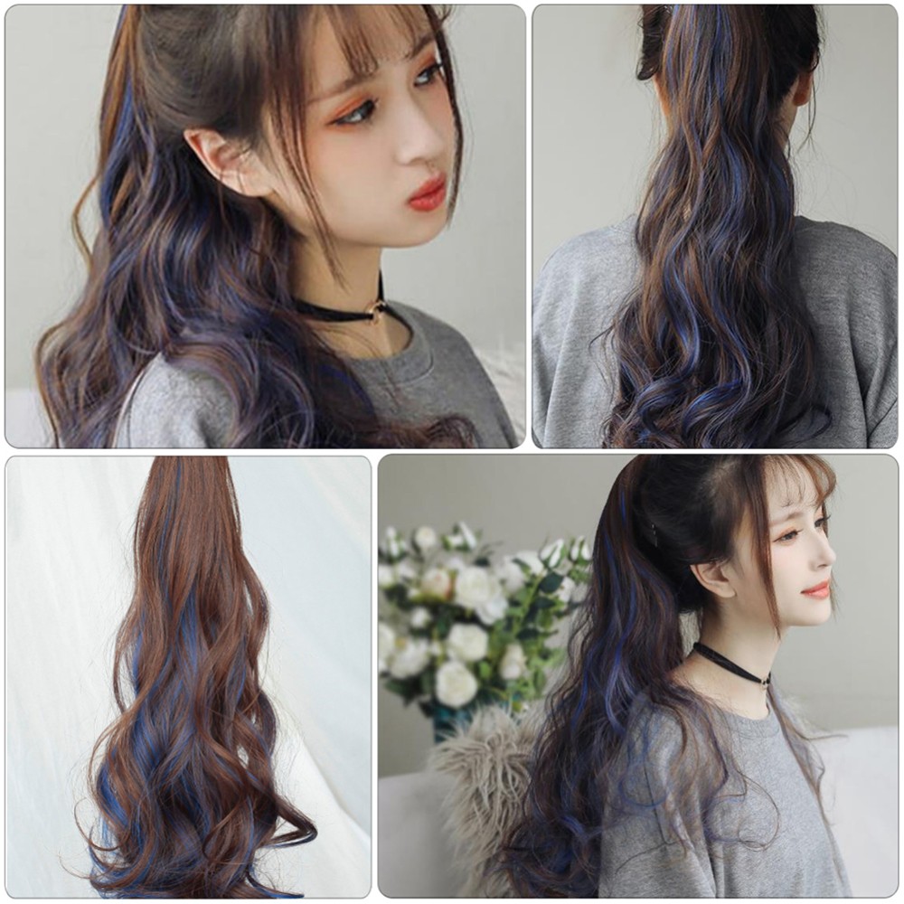 1Pcs Wave Ponytail Extension Clip Reusable Long Wavy Curl Ponytail for Women