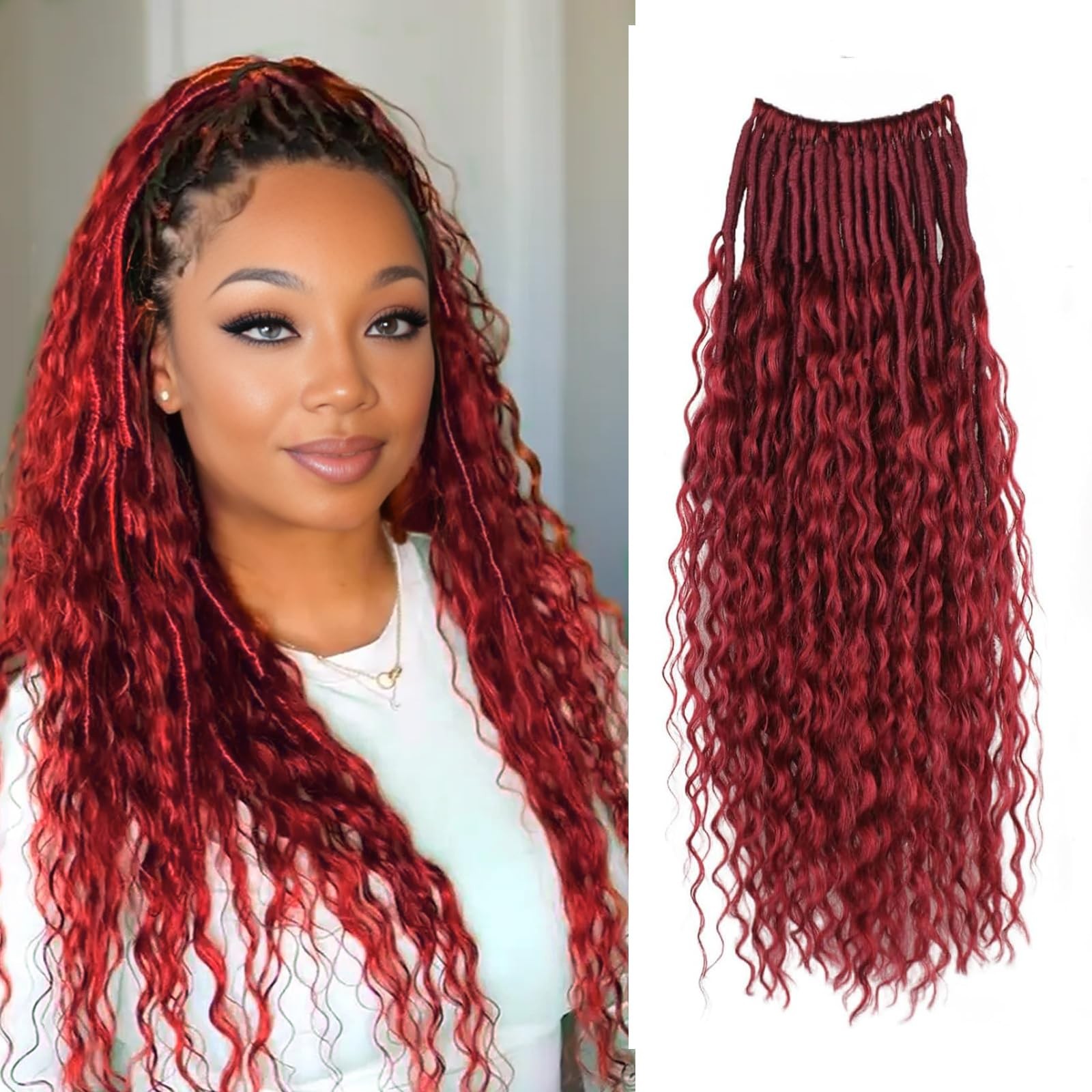 Aibeo Boho Faux Locs Curly Pure Protein Fiber Close To Human Hair Curls 7Packs