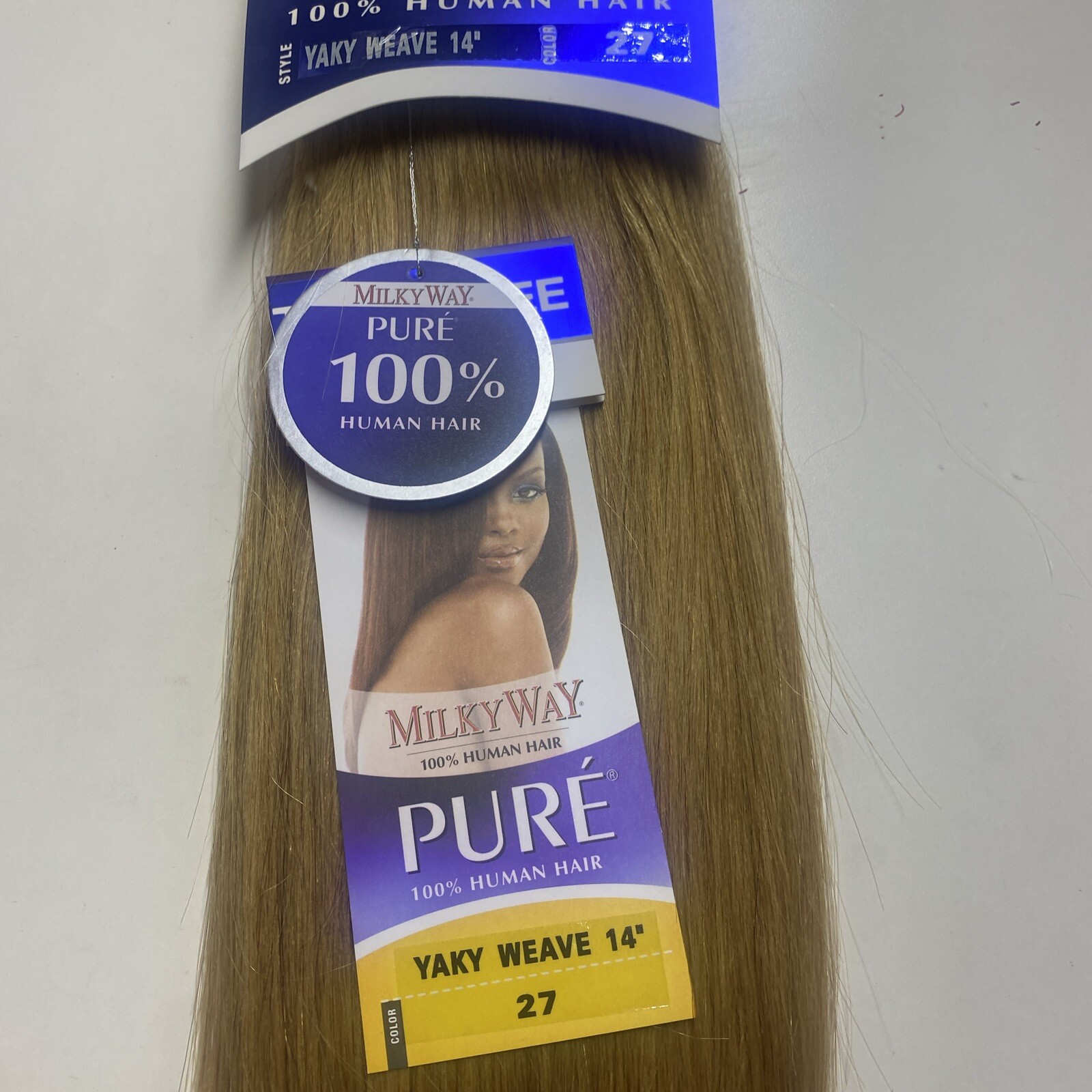 Milky Way PURE SPECIAL COLOR Human Hair Weave Extension Yaky_14″_#27